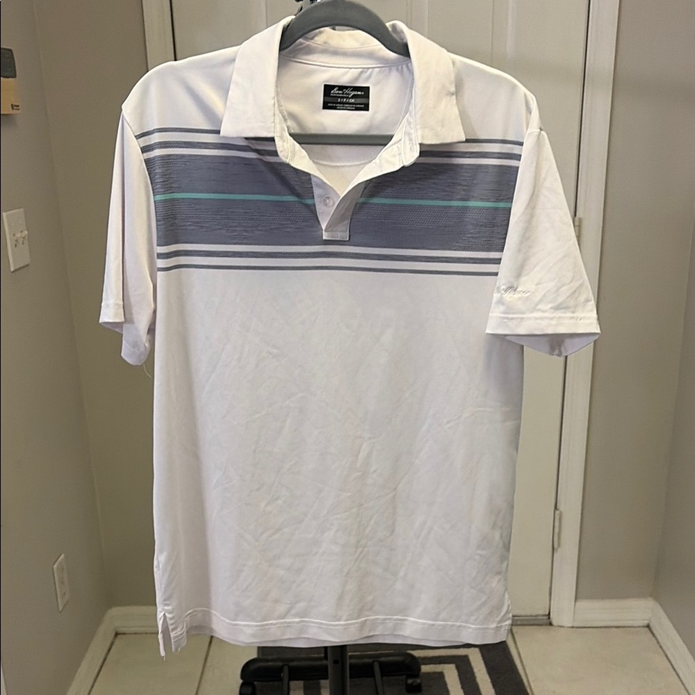 White Striped Polo Shirt - Men